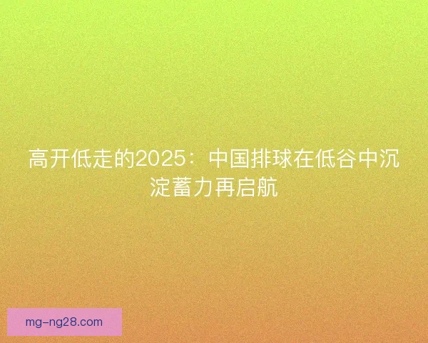 高开低走的2025：中国排球在低谷中沉淀蓄力再启航